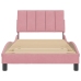 Estructura de cama sin colchón terciopelo rosa 100x200 cm