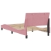 Estructura de cama sin colchón terciopelo rosa 100x200 cm