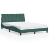 Estructura cama sin colchón terciopelo verde oscuro 120x200 cm