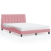 Estructura de cama sin colchón terciopelo rosa 120x200 cm