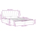 Estructura de cama sin colchón terciopelo rosa 120x200 cm
