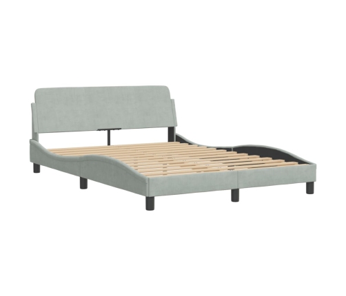 Estructura de cama sin colchón terciopelo gris claro 140x190 cm