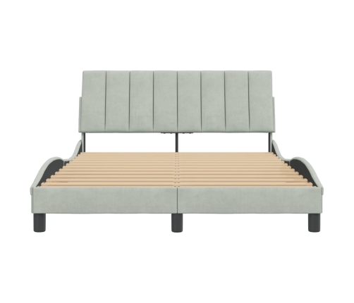 Estructura de cama sin colchón terciopelo gris claro 140x190 cm