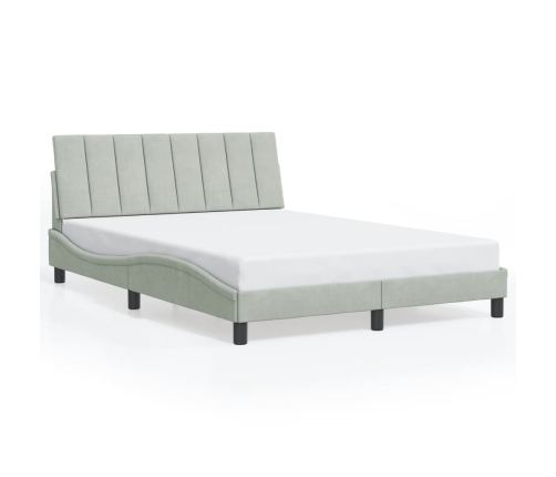 Estructura de cama sin colchón terciopelo gris claro 140x190 cm