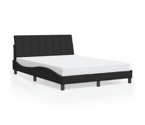 Estructura de cama sin colchón terciopelo negro 140x190 cm