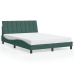 Estructura cama sin colchón terciopelo verde oscuro 140x190 cm