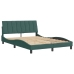 Estructura cama sin colchón terciopelo verde oscuro 140x190 cm