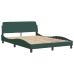 Estructura cama sin colchón terciopelo verde oscuro 140x190 cm