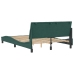 Estructura cama sin colchón terciopelo verde oscuro 140x190 cm