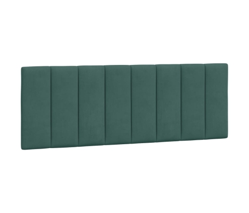 Estructura cama sin colchón terciopelo verde oscuro 140x190 cm