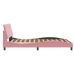 Estructura de cama sin colchón terciopelo rosa 140x190 cm