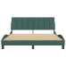 Estructura cama sin colchón terciopelo verde oscuro 160x200 cm