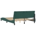 Estructura cama sin colchón terciopelo verde oscuro 160x200 cm