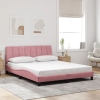 Estructura de cama sin colchón terciopelo rosa 160x200 cm