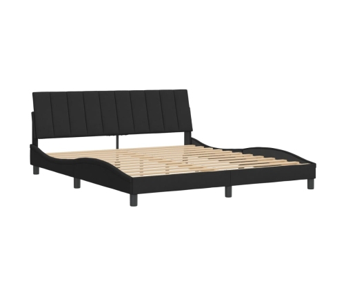 Estructura de cama sin colchón terciopelo negro 180x200 cm