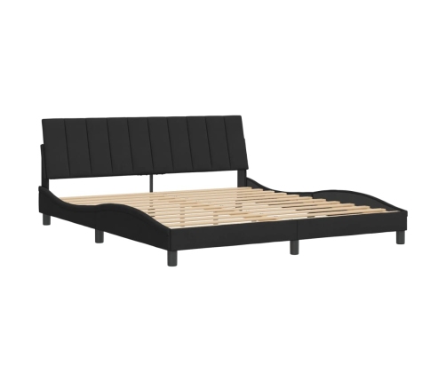 Estructura de cama sin colchón terciopelo negro 180x200 cm