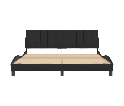 Estructura de cama sin colchón terciopelo negro 180x200 cm