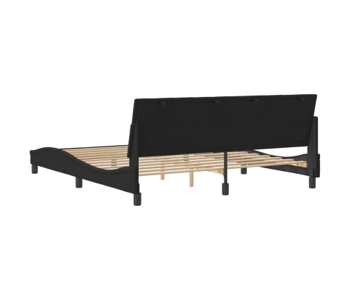 Estructura de cama sin colchón terciopelo negro 180x200 cm