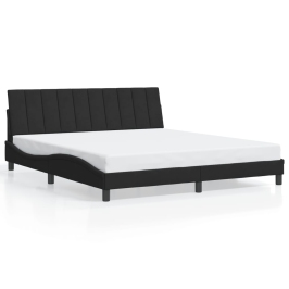 Estructura de cama sin colchón terciopelo negro 180x200 cm