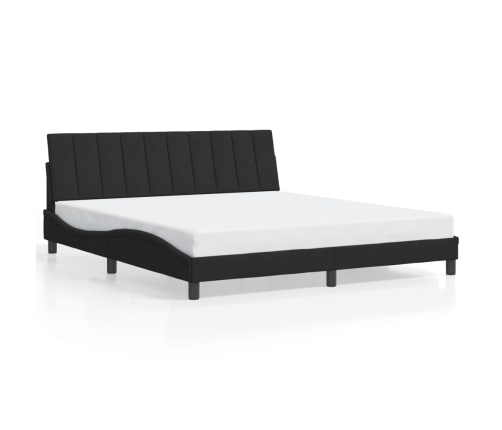 Estructura de cama sin colchón terciopelo negro 180x200 cm
