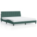 Estructura cama sin colchón terciopelo verde oscuro 180x200 cm