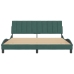 Estructura cama sin colchón terciopelo verde oscuro 180x200 cm