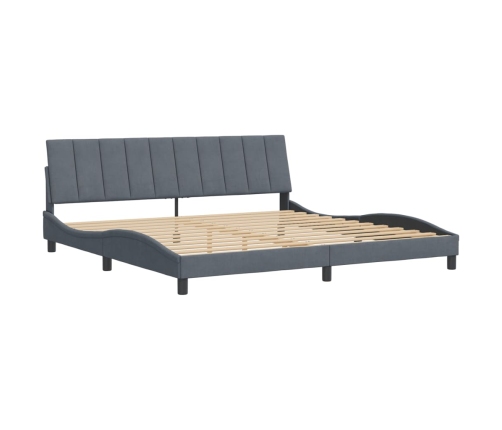 Estructura cama sin colchón terciopelo gris oscuro 200x200 cm