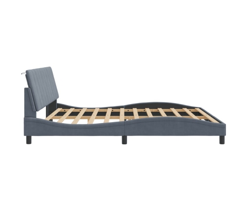 Estructura cama sin colchón terciopelo gris oscuro 200x200 cm
