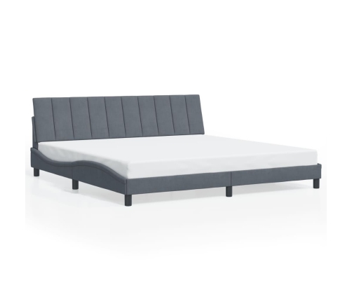 Estructura cama sin colchón terciopelo gris oscuro 200x200 cm