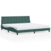 Estructura cama sin colchón terciopelo verde oscuro 200x200 cm