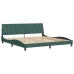 Estructura cama sin colchón terciopelo verde oscuro 200x200 cm
