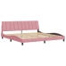 Estructura cama sin colchón terciopelo rosa 200x200 cm