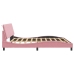 Estructura cama sin colchón terciopelo rosa 200x200 cm