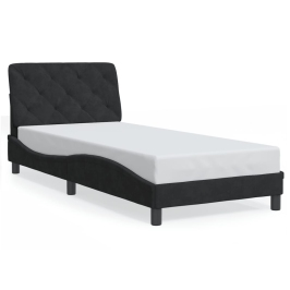 Estructura de cama sin colchón terciopelo negro 80x200 cm