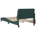 Estructura cama sin colchón terciopelo verde oscuro 100x200 cm