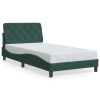 Estructura cama sin colchón terciopelo verde oscuro 100x200 cm