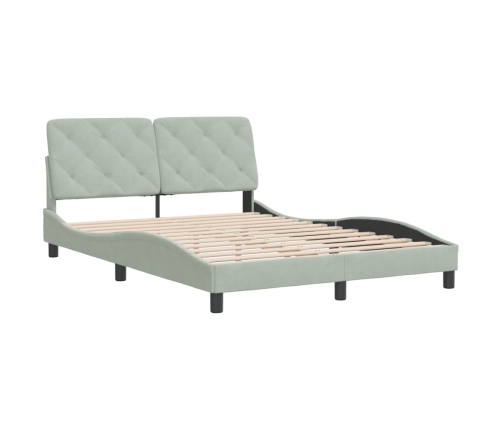Estructura de cama sin colchón terciopelo gris claro 120x200 cm