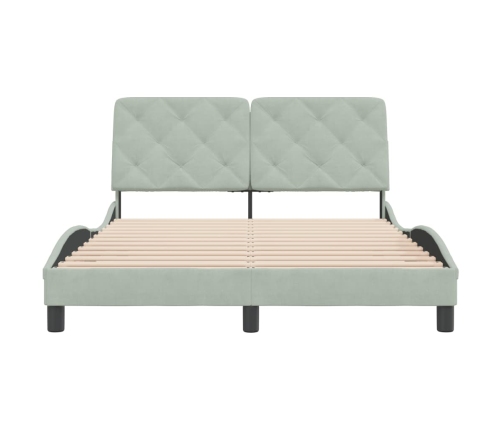 Estructura de cama sin colchón terciopelo gris claro 120x200 cm