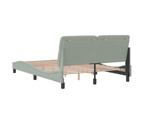 Estructura de cama sin colchón terciopelo gris claro 120x200 cm