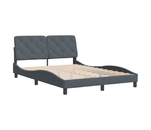 Estructura cama con cabecero terciopelo gris oscuro 120x200 cm