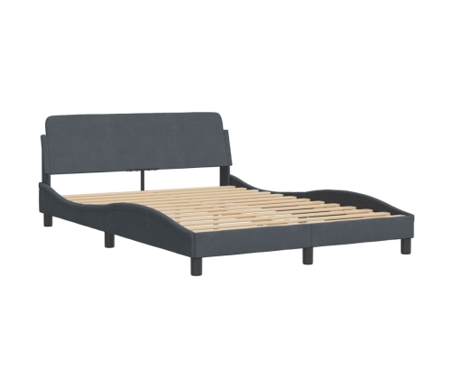 Estructura cama con cabecero terciopelo gris oscuro 120x200 cm