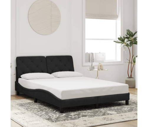 Estructura de cama sin colchón terciopelo negro 120x200 cm
