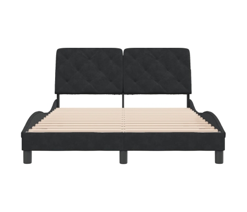 Estructura de cama sin colchón terciopelo negro 120x200 cm