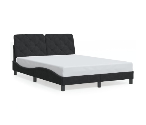 Estructura de cama sin colchón terciopelo negro 120x200 cm