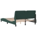 Estructura cama sin colchón terciopelo verde oscuro 120x200 cm