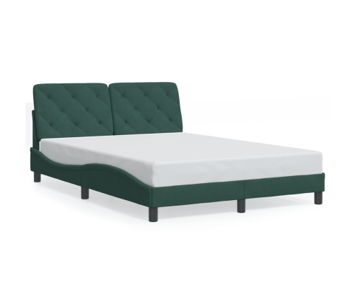 Estructura cama sin colchón terciopelo verde oscuro 120x200 cm