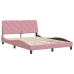 Estructura de cama sin colchón terciopelo rosa 140x190 cm