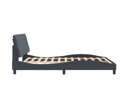Estructura de cama sin colchón terciopelo gris oscuro 160x200cm