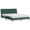 Estructura cama sin colchón terciopelo verde oscuro 160x200 cm