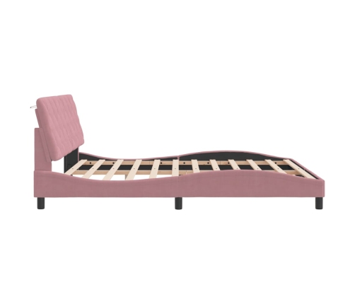 Estructura de cama sin colchón terciopelo rosa 180x200 cm